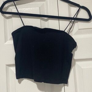 Black crop tank top
